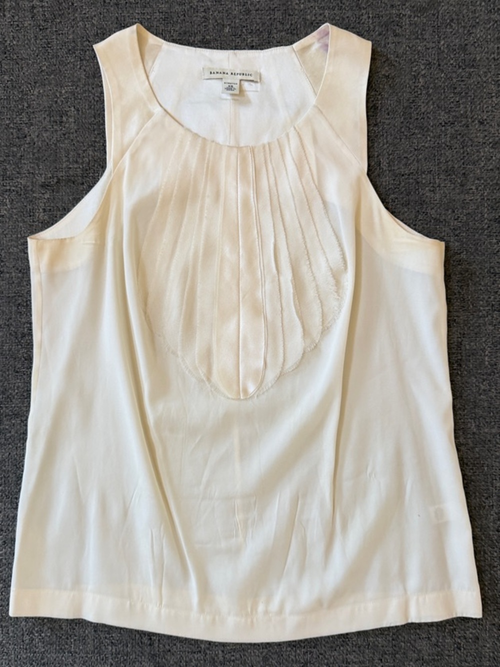 Banana Republic Ivory Silk Pleated Front Camisole